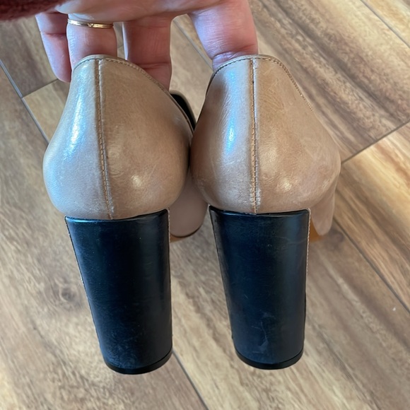 Damir Doma Womens Nude Leather heeled loafer Pumps Shoes Size 37.5 - Picture 10 of 10